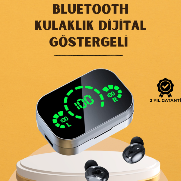 LED Ekranlı Kablosuz Kulaklık – Gürültü Önleyici Mikrofon ve Dokunmatik Özellikli