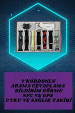Dijital Göstergeli Kulaklık ve 7 Kordonlu Akıllı Saat Android ve İOS Uyumlu Uyku Takibi Sesli Görüşme - Görsel 3