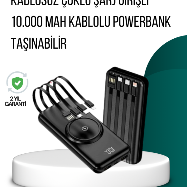 Kompakt Tasarım, Güçlü Performans – 10000mAh Kablosuz Powerbank