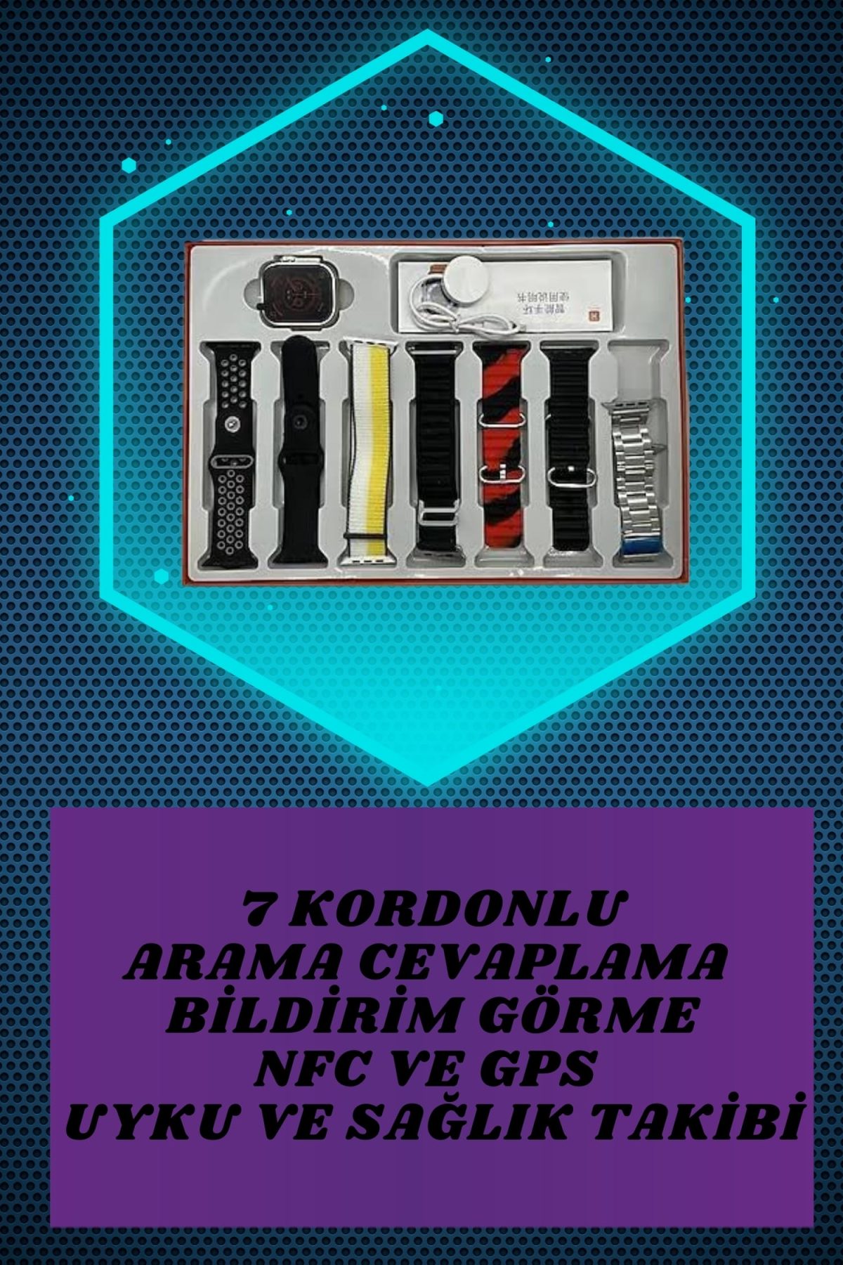Kulak Üstü P9 Kablosuz Bluetooth Kulaklık ve 7 Kordonlu Akıllı Saat - Görsel 3