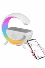 Bluetooth Hoparlör G Şekli Atmosfer Akıllı Rgb Lamba Wireless Kablosuz Şarj - Görsel 3
