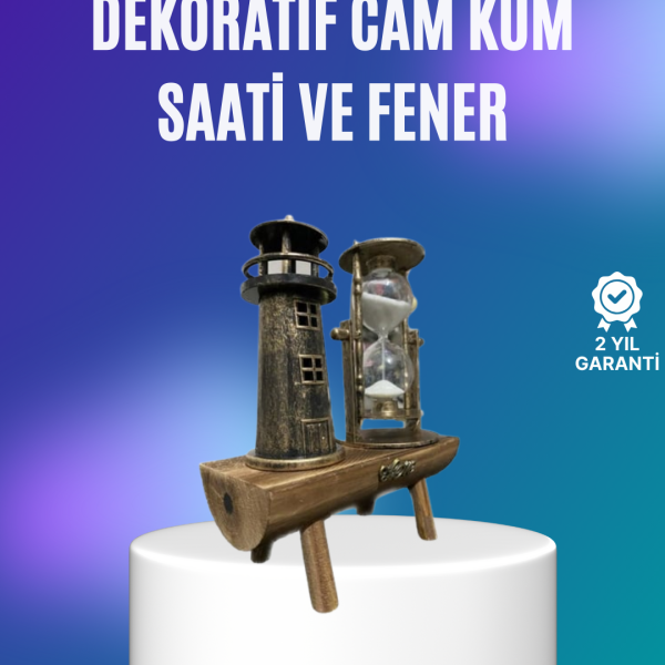 Deniz Feneri Şeklinde El Yapımı Kum Saati – Ev ve Ofis İçin Zarif Süs