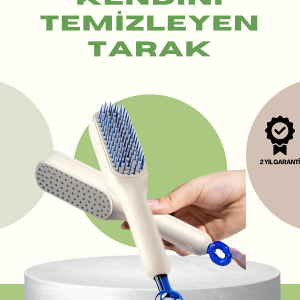 Anti-Statik Saç Tarağı – Kolay Temizlenebilir, Silikon Masaj Uçlu, Kompakt Boyut