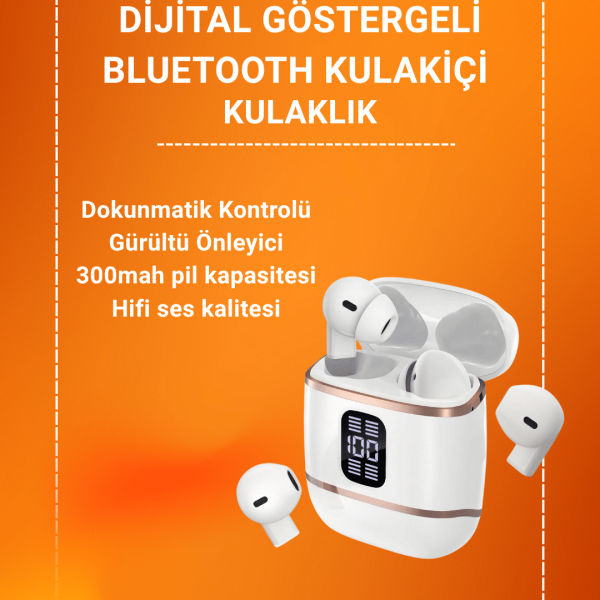 Çift Kulaklıklı Bluetooth Kulaklık – 4 Adet, ANC-ENC, Şarj Kutulu, Dijital Göstergeli
