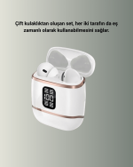Çift Kulaklıklı Bluetooth Kulaklık – 4 Adet, ANC-ENC, Şarj Kutulu, Dijital Göstergeli - Görsel 3
