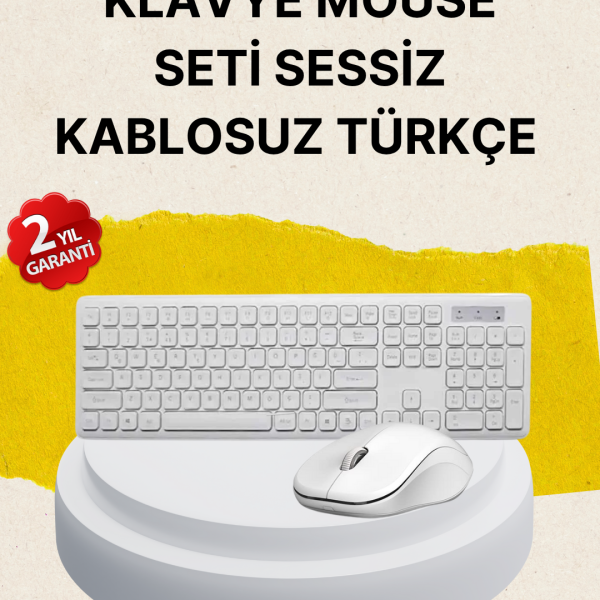 Tam Boy Kablosuz Klavye Mouse Seti - Gelişmiş Bağlantı ve Sessiz Performans
