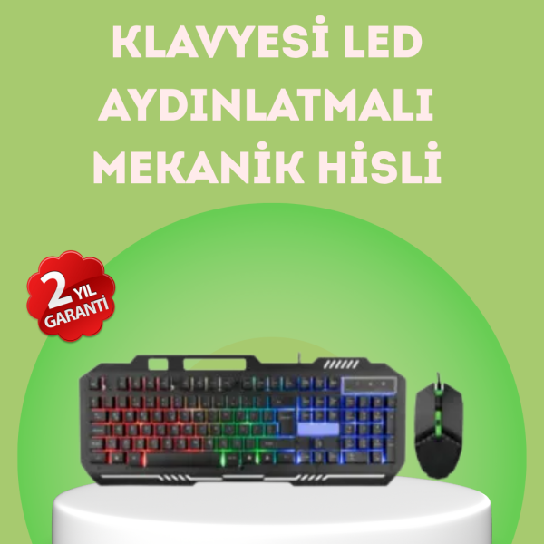 Gaming Klavye ve Mouse Seti PG8018 – Dayanıklı Tuşlar, Hızlı Komut