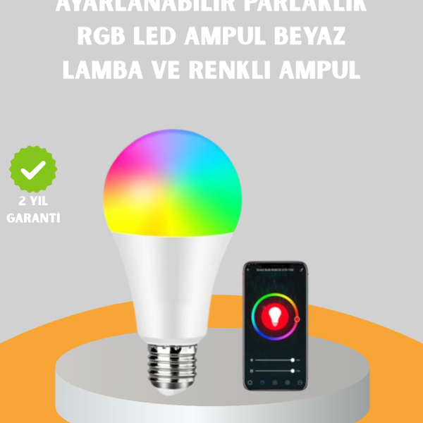 Uzaktan Kumandalı Akıllı LED Ampul, Enerji Tasarruflu