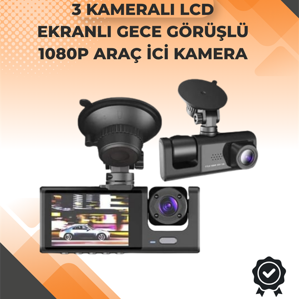 3 Kameralı Dashcam Sistem – Geri Görüş Yardımı, Park Koruması ve G-Sensör