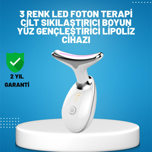 3 Modlu Boyun ve Yüz Bakım Cihazı – EMS, Temizleme, Sıcak Masaj ve Renkli Işık Terapi Özellikli