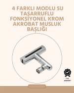360° Dönüşlü Su Akışı Başlığı | 4&apos;ü 1 Arada Kullanım