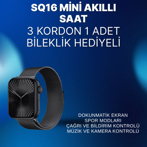 Mini Series 10 Akıllı Saat | 3 Kordon + Bileklik Hediyeli, Tüm Telefonlarla Uyumlu