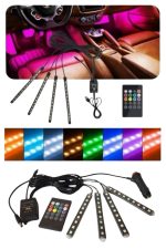 12 Ledli RGB Işıklı Araç Içi Ayak Altı Led Oto Ampul Kumandalı 7 Renk - Görsel 4