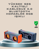 Taşınabilir Bluetooth Hoparlör – LED Işıklarla
