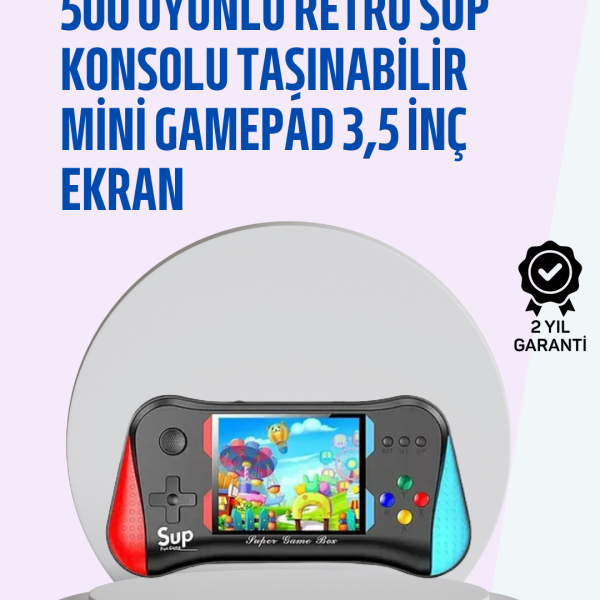 Taşınabilir Oyun Konsolu – 3,5" Ekranlı ve 500 Oyunlu