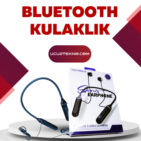 Polygold PG-100 Bluetooth Kulaklık – Ergonomik Boyun Bantlı Tasarım, Net Ses ve Konfor