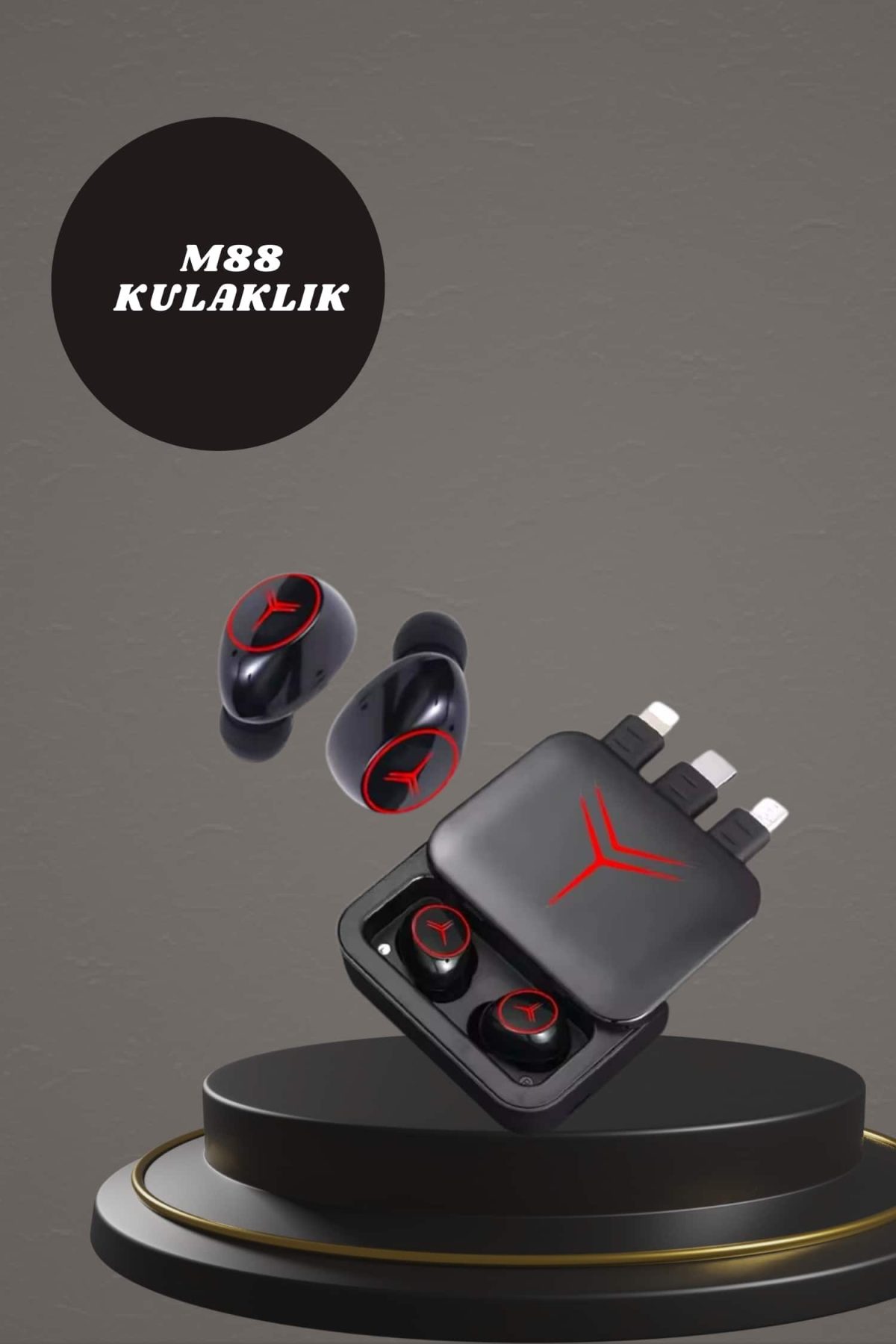 Dijital Göstergeli Powerbank Kablosuz Kulaklık ve 7 Kordonlu Yeni Nesil Akıllı Saat Dokunmatik Kontrol - Görsel 4