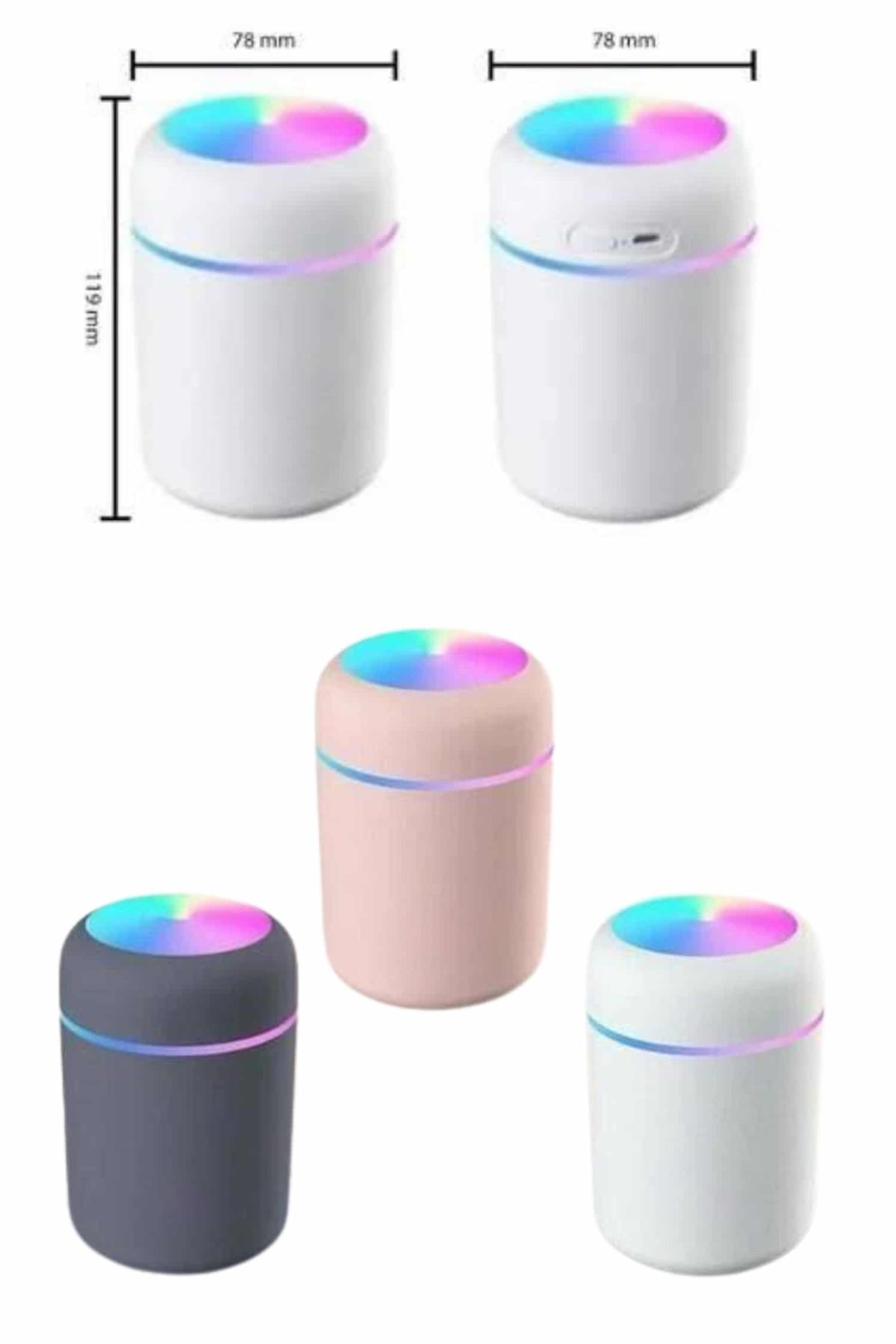 Rgb Işıklı Ulrasonik Ledli Hava Nemlendirici Buhar Makinesi Buhardanlık - Görsel 4
