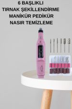 Elektrikli Manikür Pedikür Seti İkili Set 12 Parça Tırnak Bakımı Törpü Protez Çıkarma - Görsel 4