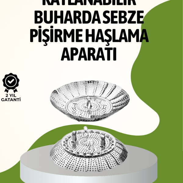 Katlanabilir ve Geniş Kapasiteli Sebze Haşlama Sepeti – 19 cm+ Tencereler İçin