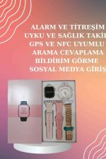 Yeni Nesil Pembe Dokunmatik Ekran Akıllı Saat ve Oyuncu Kulaklığı Kablosuz Bluetooth Kulaklık - Görsel 4