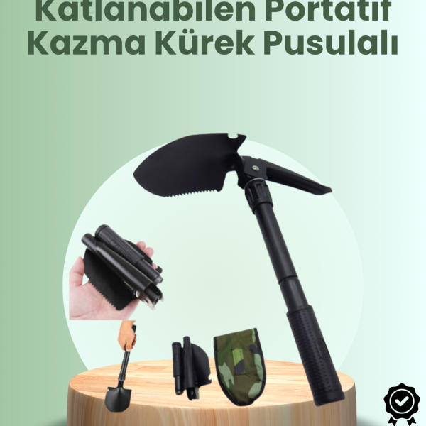 Katlanabilir Kazma ve Kürek Seti – Sağlam Alaşımlı Çelik Gövde