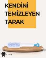 Kendi Kendini Temizleyen Saç Tarağı – Anti-Statik, Silikon Uçlu, ABS Malzeme, 22x4 cm