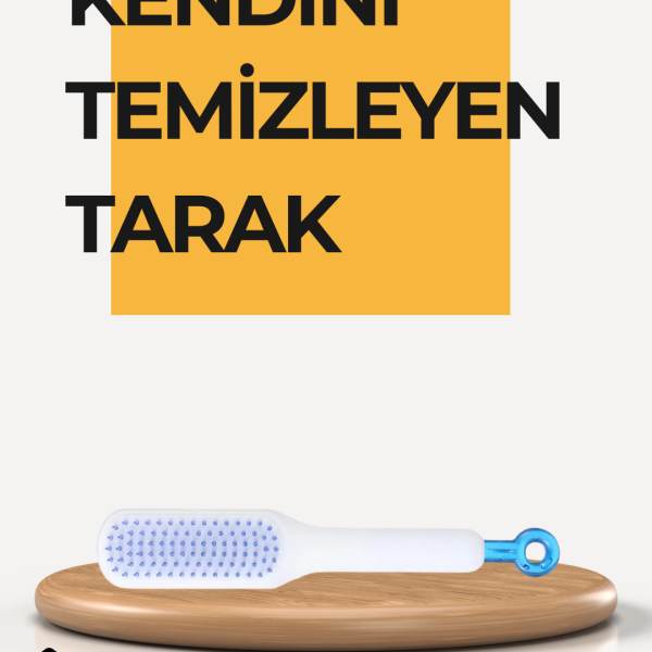 Kendi Kendini Temizleyen Saç Tarağı – Anti-Statik, Silikon Uçlu, ABS Malzeme, 22x4 cm