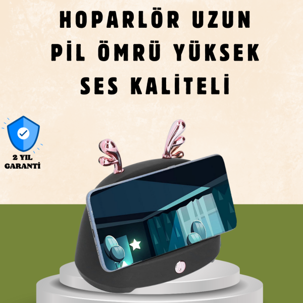 Kablosuz İndüksiyonlu Telefon Tutucu & Hoparlör – Net Ses, Kolay Kullanım