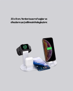 iPhone, Apple Watch ve AirPods ile Uyumlu 4&apos;ü 1 Arada Şarj Ünitesi – Tüm Apple Cihazları Tek Noktada - Görsel 5