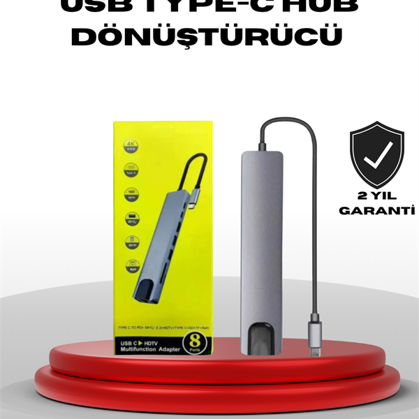 4K HDMI Çıkışlı, Gigabit Ethernet&apos;li USB‑C Çoklu Port Hub