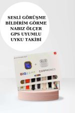 Akıllı Saat Bluetooth Kulaklık Adımsayar Sağlık Takibi Çağrı Cevaplama - Görsel 2