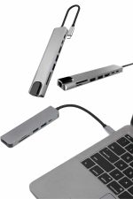 Çevirici Dönüştürücü Adaptör Macbook 3 In 1 Type-C To Hdmı USB 3.0 - Görsel 2