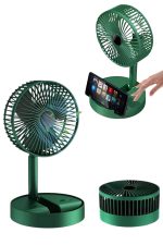 Katlanabilir Usb Şarjlı Masaüstü Soğutucu Mini Fan Telefon Tutucu - Görsel 5