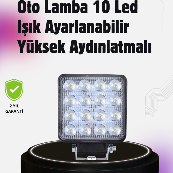 16 LED Beyaz Işık Far | Uzun Ömürlü, Enerji Verimli, Geniş Aydınlatma Açısı