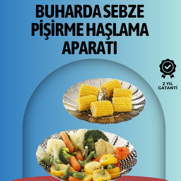 Buharda Pişirme İçin Paslanmaz Çelik Sebze Sepeti – Tüm Tencerelere Uyumlu, Kolay Temizlik
