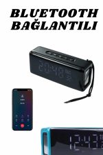 Dijital Göstergeli Bluetooth Hoparlör Speaker Taşınabilir Kancalı Saat Göstergeli - Görsel 5