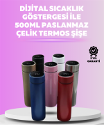 500 ml LED Ekranlı Paslanmaz Çelik Akıllı Termos