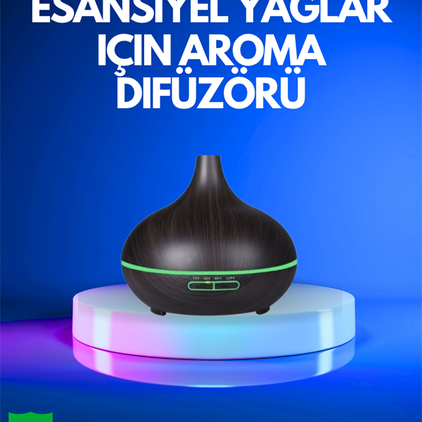 550 ml Kapasiteli Ultrasonik Difüzör – Yağsız Nemlendirici Kullanımıyla Uyumlu