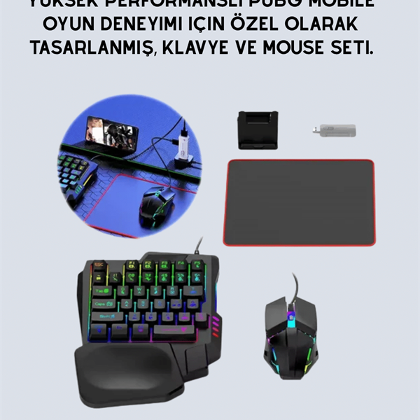 5in1 BT5.3 Mobil Oyun Kiti Klavye Mouse Dönüştürücü Seti
