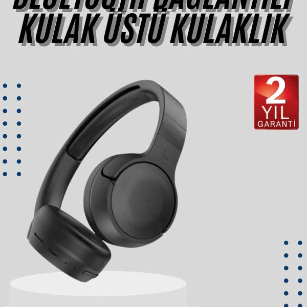 Kablosuz Bluetooth Kulaklık Kulak Üstü Ayarlanabilir Uzun Ömürlü