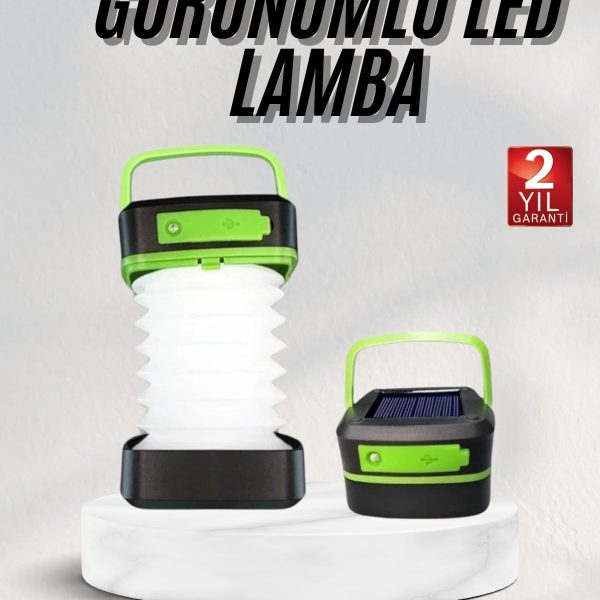 Katlanabilir Kamp Lambası Akordiyon Lamba Şarjlı 3 Kademeli Solar