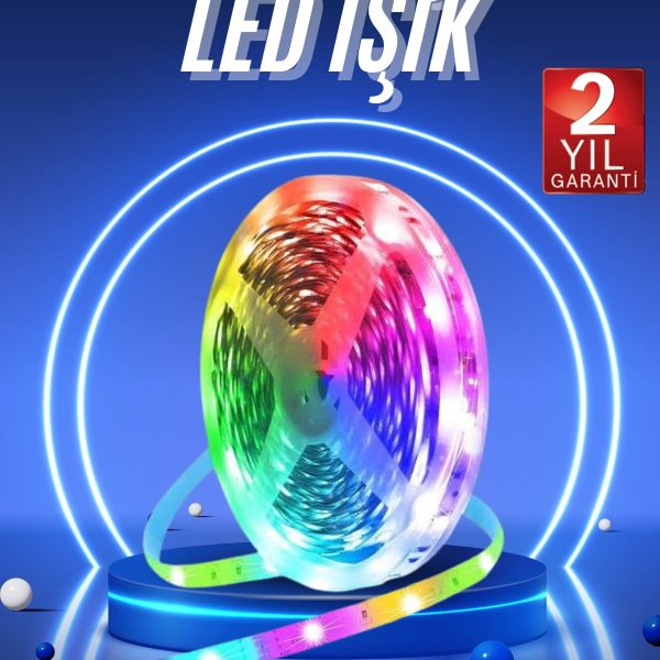 RGB Neon Şerit Led Lamba 10 Metre İç Mekan Tasarımına Uygun