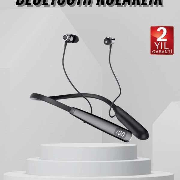 Boyun Askılı 100 Saat Kablosuz Kulaklık Göstergeli Bluetooth Kulaklık