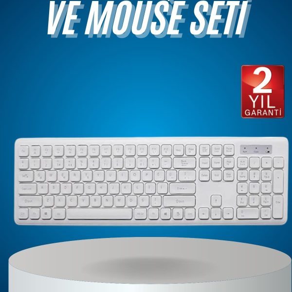 2.4 Ghz Wireless Kablosuz Klavye Mouse Seti Tv Pc Uyumlu