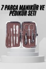 7 Parça Paslanmaz Çelik Manikür ve Pedikür Seti Çantalı Profesyonel