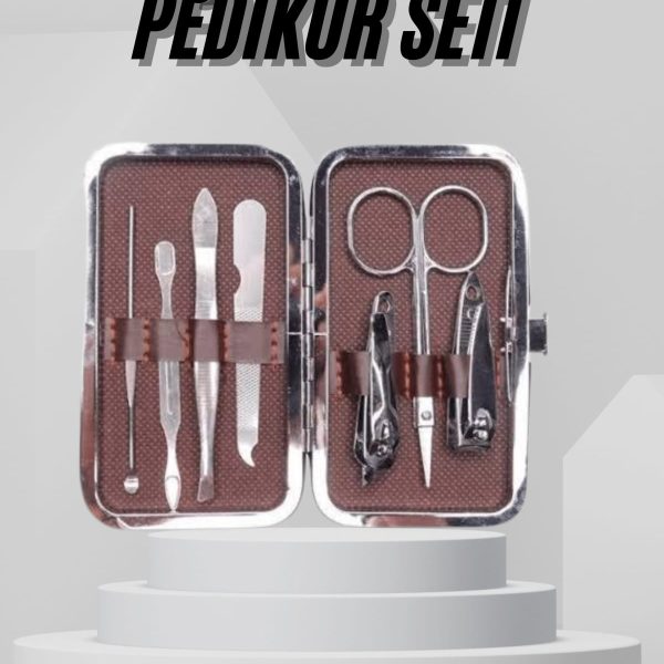 7 Parça Paslanmaz Çelik Manikür ve Pedikür Seti Çantalı Profesyonel