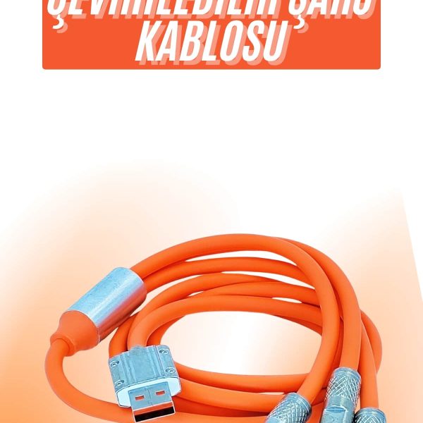 Çoklu Şarj Kablosu USB Type-C İOS Uyumlu 120W Hızlı Şarj Kablosu