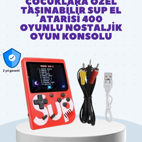 TV Çıkışlı Mini Retro El Konsolu 400 Oyunlu