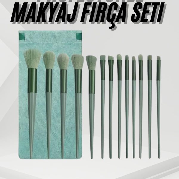 13 Parça Taşınabilir Kılıflı Profesyonel Makyaj Fırça Seti Pudra Allık Fondöten Fırçası